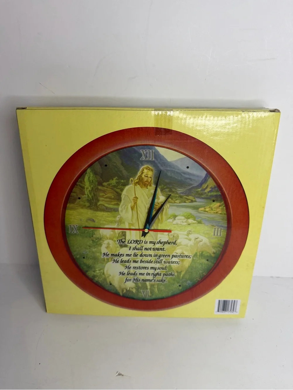 Jesus Good Shepherd Psalm 23 Musical Amazing Grace Wall Clock NIB
